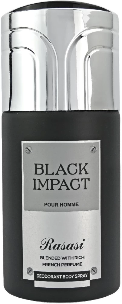 rasasi <small>rasasi black impact body spray for women 250 ml</small>