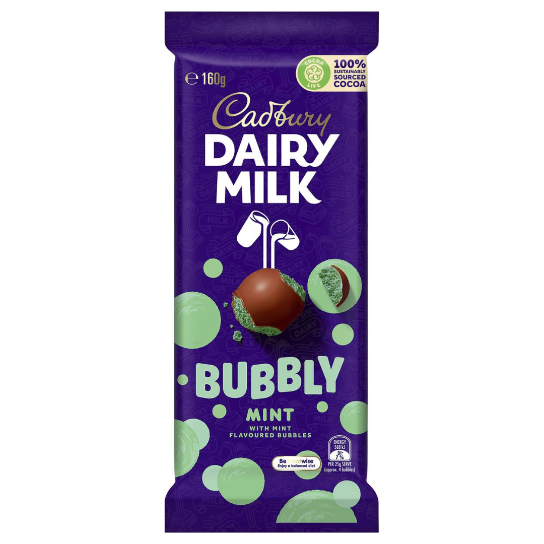 DAIRY MILK  <small>Cadbury Dairy Milk Bubbly Mint Chocolate 160g</small>