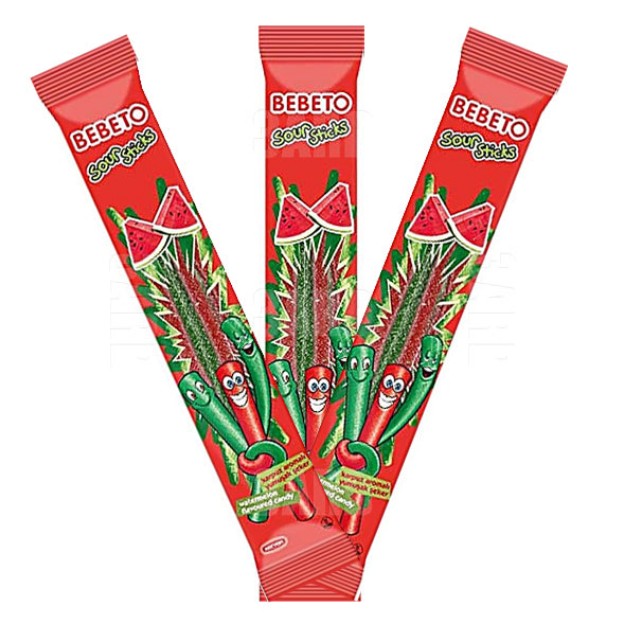 Bebeto  Bebeto Candy Sour Sticks Watermelon 35g Pack of 3