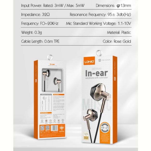 Gulfmarket中国城 Ldnio Hp-09 Earphones