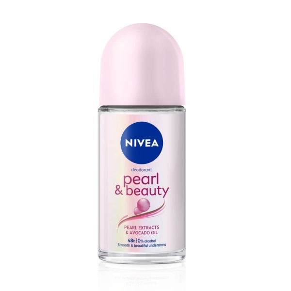 NIVEA Pearl and Beauty 50ml Deo Roll On With Pearl Extracts & Avocado Oil|