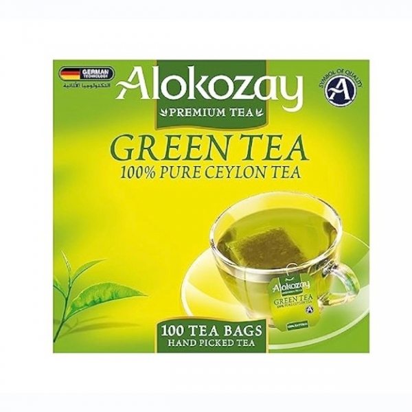 ALOKOZAY  GREEN TEA 100% pure ceylon tea 200G  (100 BAGS) 
