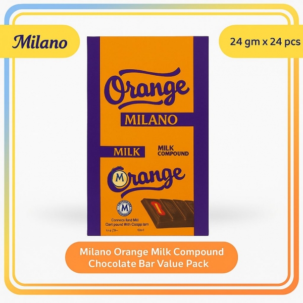MILANO  Milano orange milk compound chocolate bar 24x24g