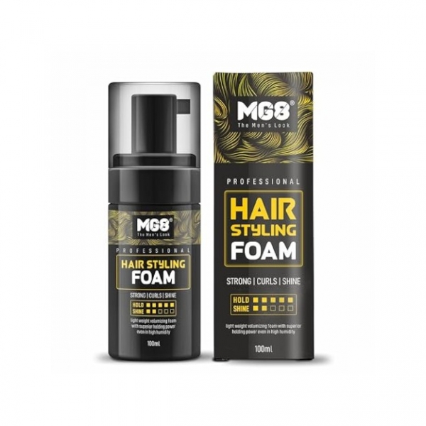 MG8 MG8 Professional Hair Styling Foam|Holding The Hair In Present Style, Light Weight Volumizing Foam With Superior Holding Power Even in High Humidity 100ML