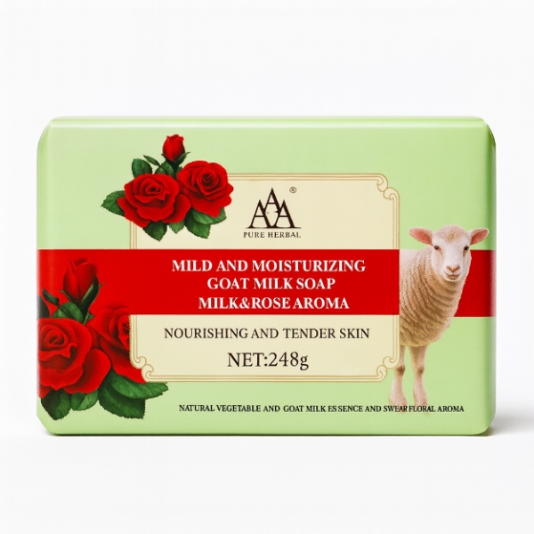 AAA INTERNATIONAL MILD & MOISTURIZING GOAT MILK & ROSE AROMA SOAP 248 ML